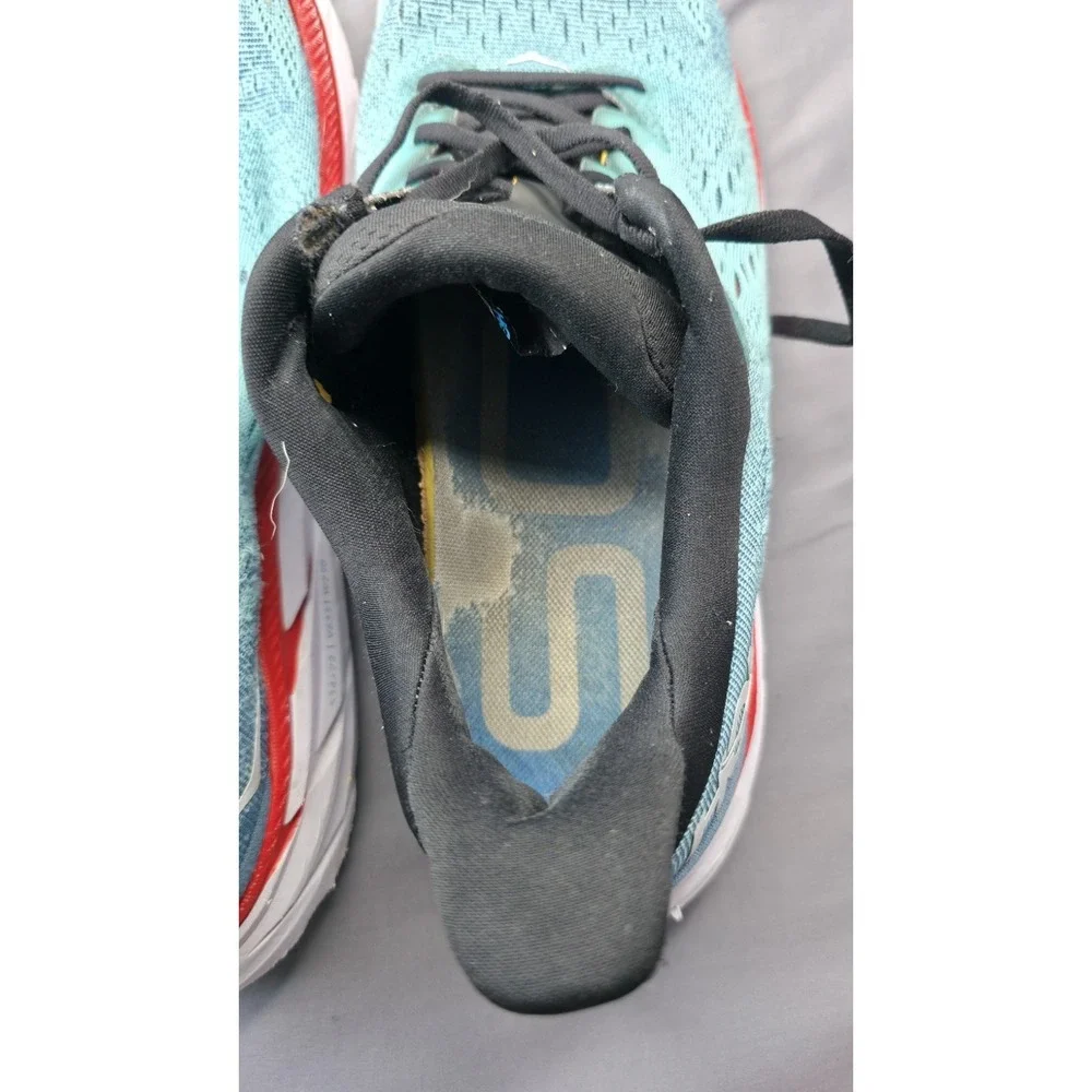 Hoka One One Clifton 8 Mens 12.2E 1121374 RTAR Blue Red Running Shoes Sneaker